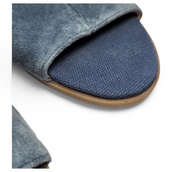 NEW Franco Sarto Harlet Sandals Block Heel Slingback Blue Suede Size 6.5M - Picture 5 of 12